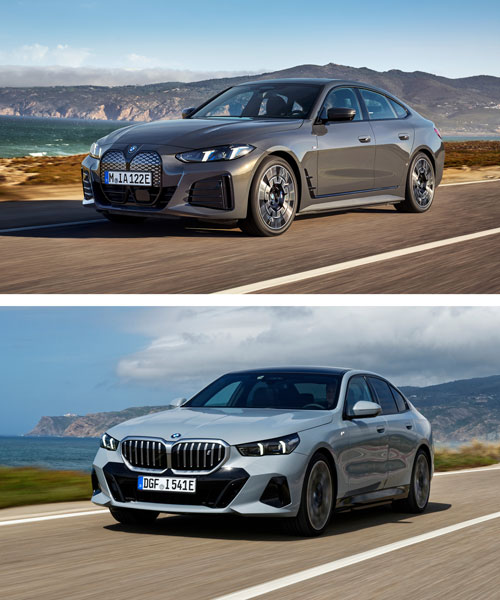  BMW i4 (desde 57 950 €) proporciona até 613 km. BMW i5 (desde 73 500 €) aposta na condução assistida e chega aos 626 km.