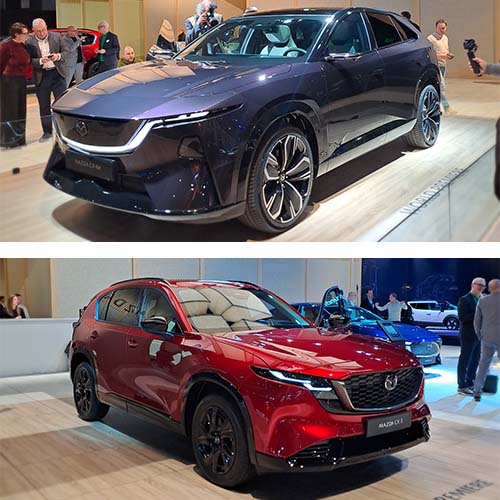 Estreia do Mazda CX-6e e revelação do Mazda CX-5 com design atualizado e dinâmica refinada.
