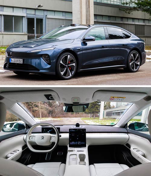 NIO ET7 armado com 33 sensores e ecrã tátil central para quase tudo.