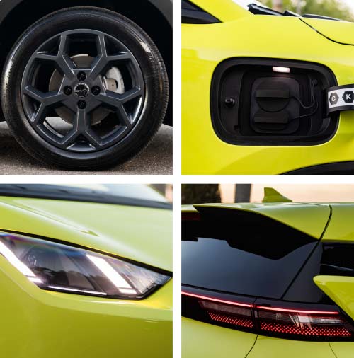 Linhas afiadas, iluminação LED e spoiler de tejadilho atrás.