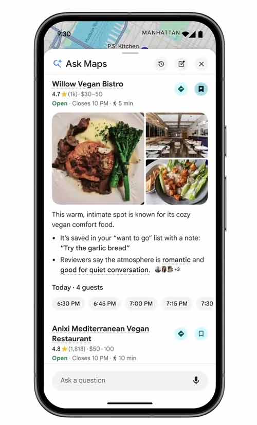 Google Maps pronto para se tornar um assistente de viagem com sugestões personalizadas.