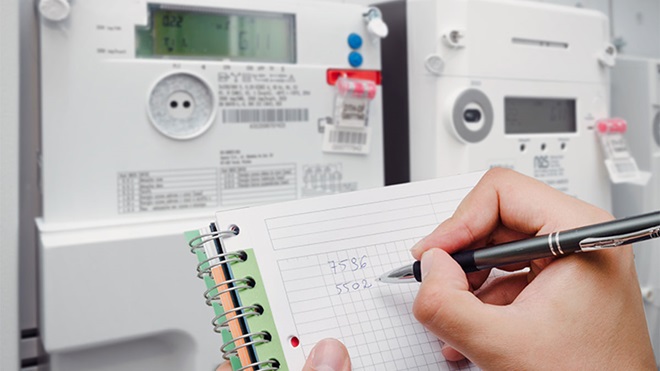 Tomar nota dos valores do contador de eletricidade
