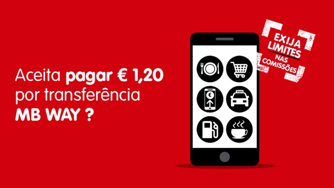 Telemóvel com os símbolos dos serviços onde se pode pagar com a app MB WAY