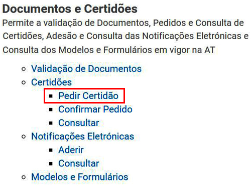 Pedir certidão