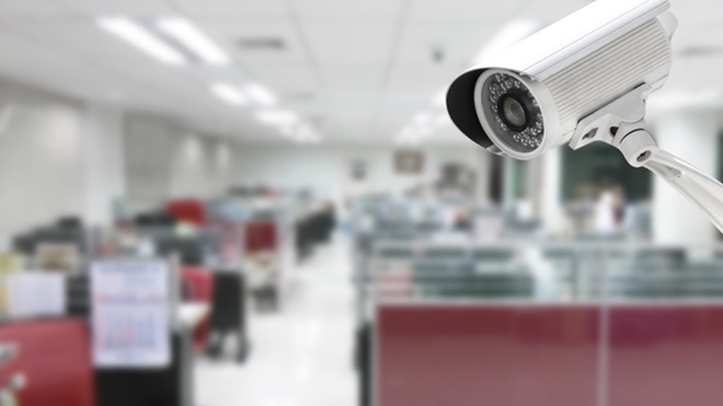 Câmara de filmar em escritório