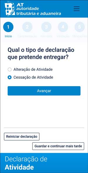 Screenshot Portal das Finanças