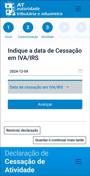 Screenshot Portal das Finanças