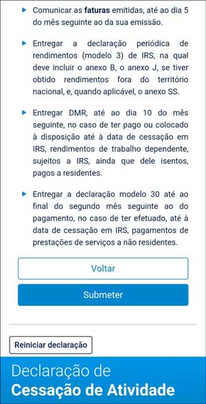 Screenshot Portal das Finanças