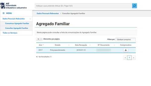 IRS: declarar despesas dos filhos com guarda partilhada agora é mais simples Página do site da Autoridade Tributária onde pode consultar o comprovativo da declaração entregue no ano anterior.
