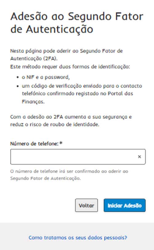 Novas regras de autentificação portal das finanças