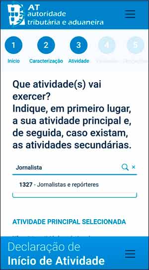 Abrir atividade nas finanças - passo-a-passo