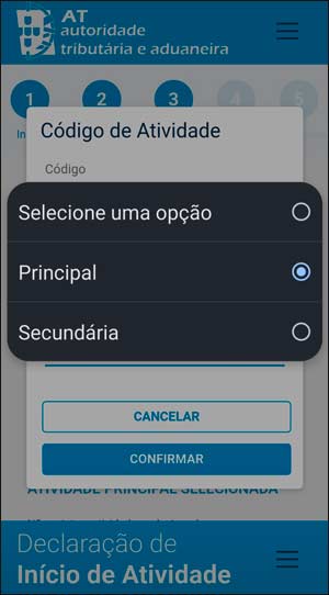 Abrir atividade nas finanças - passo-a-passo