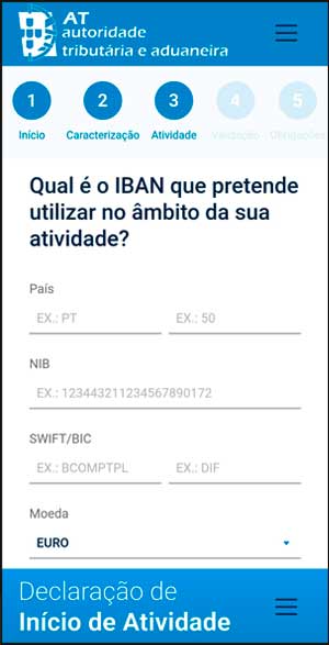 Abrir atividade nas finanças - passo-a-passo