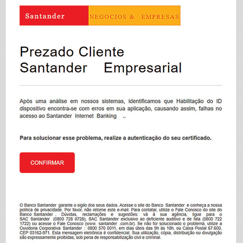 exemplo de phishing