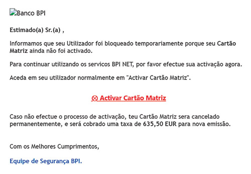 Exemplo de phishing