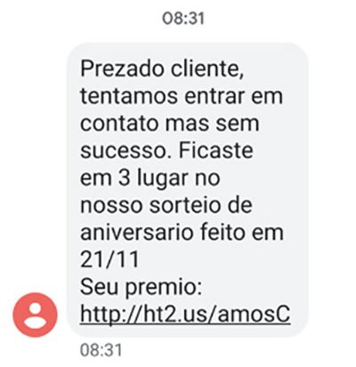 Exemplo de phishing