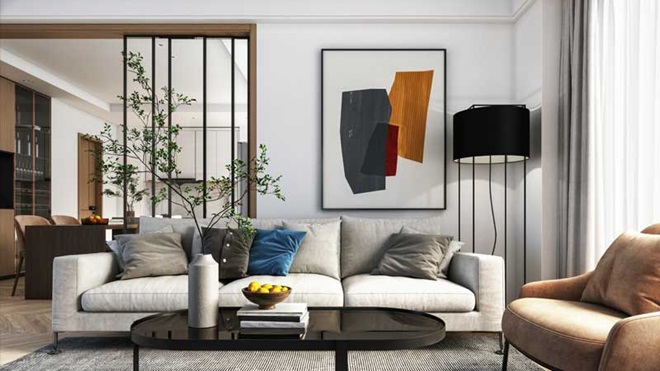 Interior de casa com bens