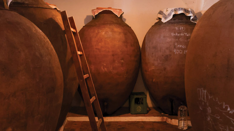 Adega Gerações da Talha em Vila de Frades. A talha mais antiga é um exemplar do século XVII.