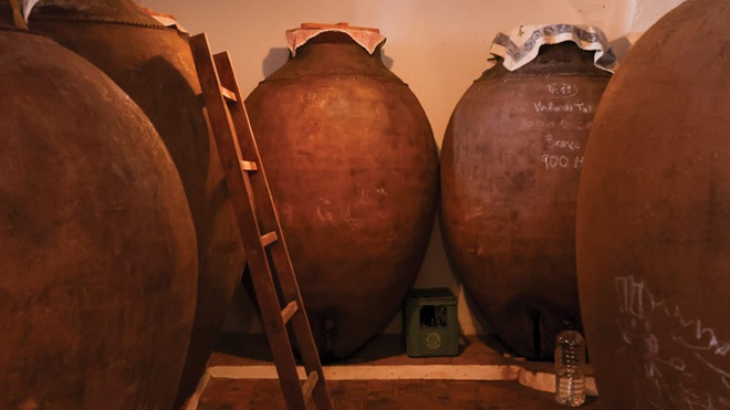 Adega Gerações da Talha em Vila de Frades. A talha mais antiga é um exemplar do século XVII.