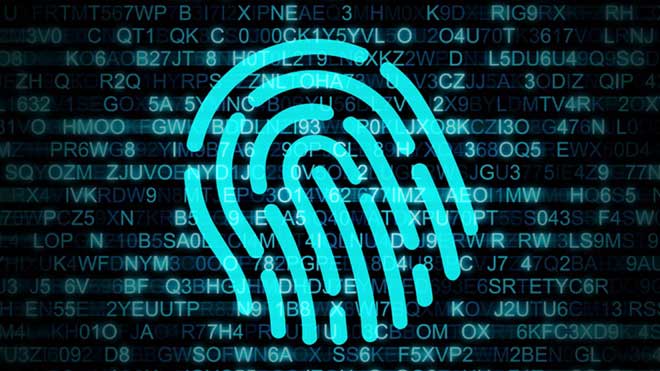 Impressão digital sobre algoritmos num ecrã de computador