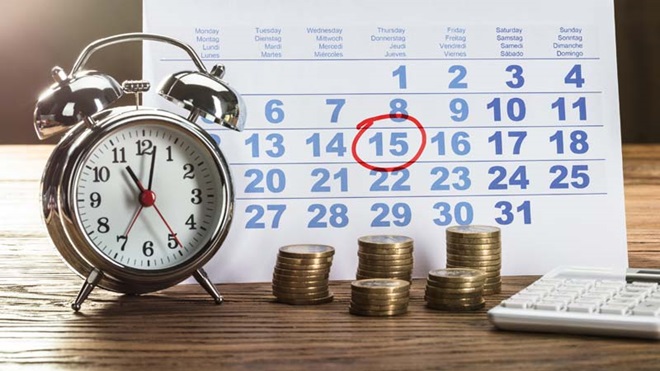 calendário com dia marcado para pagamento da prestação