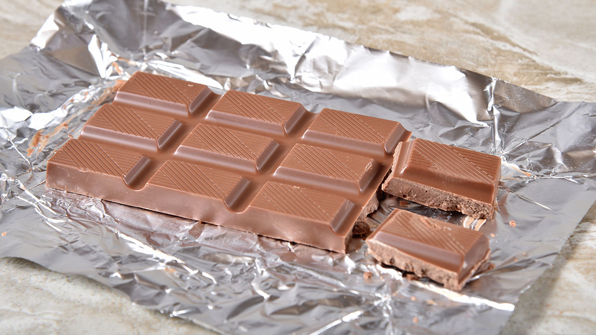 tablete de chocolate de leite