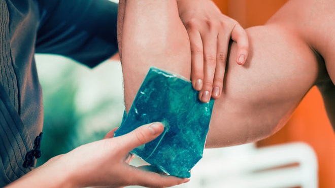 Tratamento de crioterapia no desporto