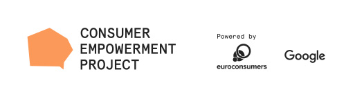 Logotipos Euroconsumers, Google e Consumer Empowerment Project