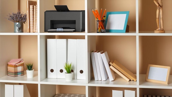 soluções de mobiliário para esconder impressora