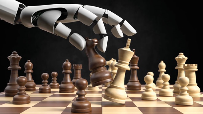 Robô a jogar xadrez