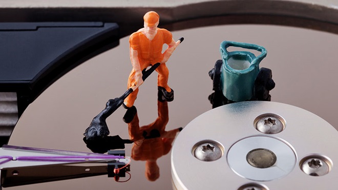 Conceito limpar disco do computador