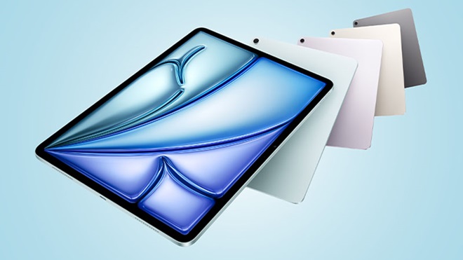 Foto composta de 5 iPads Air com M4