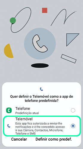 Screenshot instalar app google chamadas