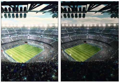 Duas imagens com ajustes de brilho