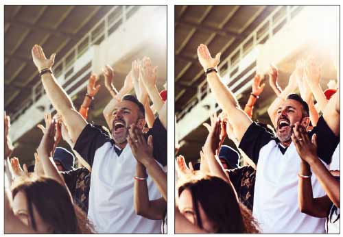 Duas imagens com ajustes de contraste