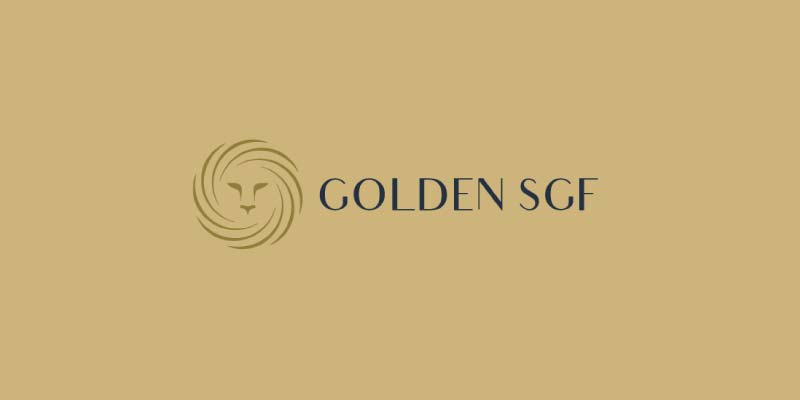 Símbolo da Golden SGF num fundo dourado.