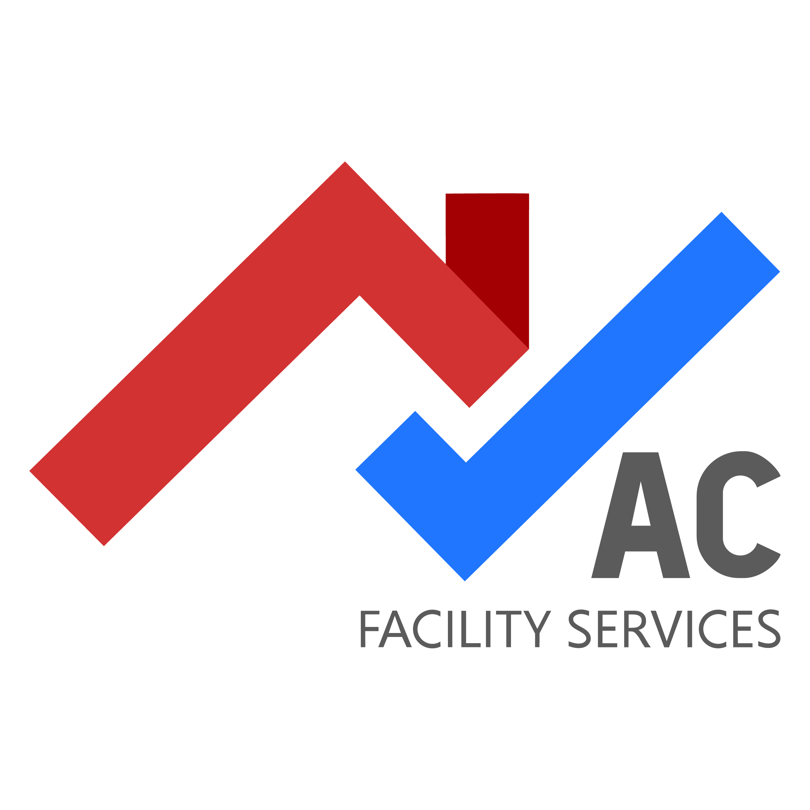Logo a vermelho e azul da AC Condomínios.