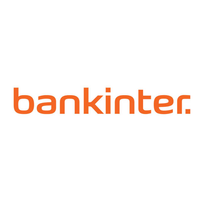 Logo do Bankinter a laranja em fundo branco.