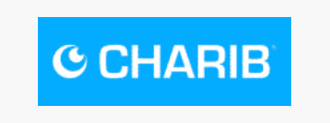 Logo da Charibe, com letras brancas em fundo azul.
