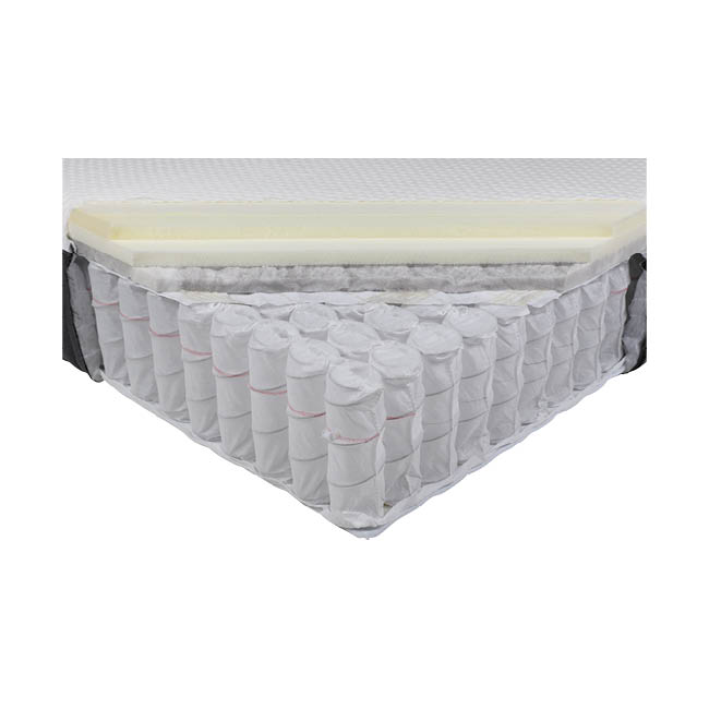 Extremidade de um colchão hybrid da Emma.