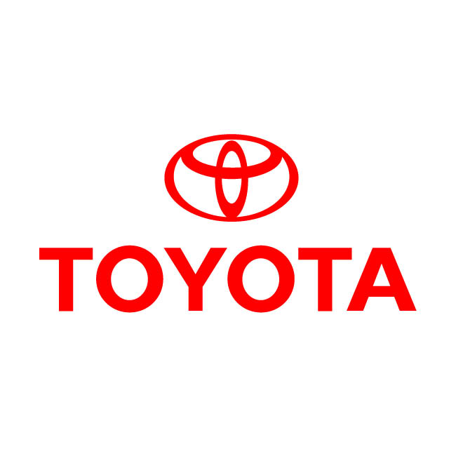 Logo da Toyota a vermelho em fundo branco.