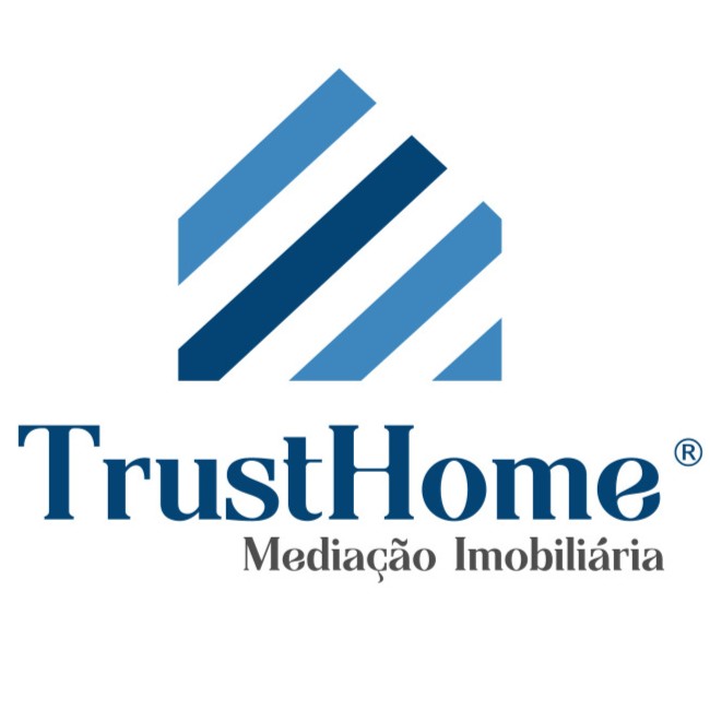 Logótipo da Trust Home, em azul e branco.