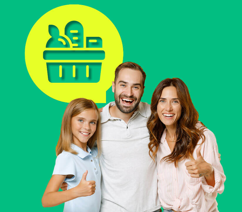 Mãe, pai e filha dão dicas para poupar nos supermercados.