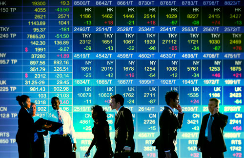 Investidores em bolsa