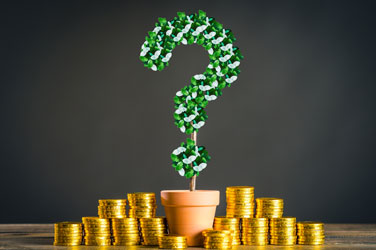 vaso com ponto de interrogação